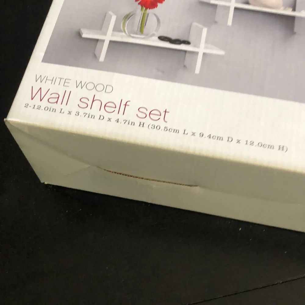 Interiors by Design White Wood Wall Shelf Set